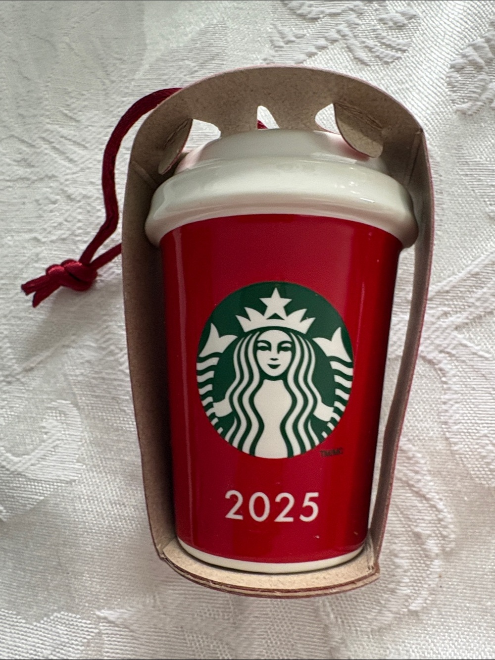 Starbucks 2025 classic holiday cup ornament